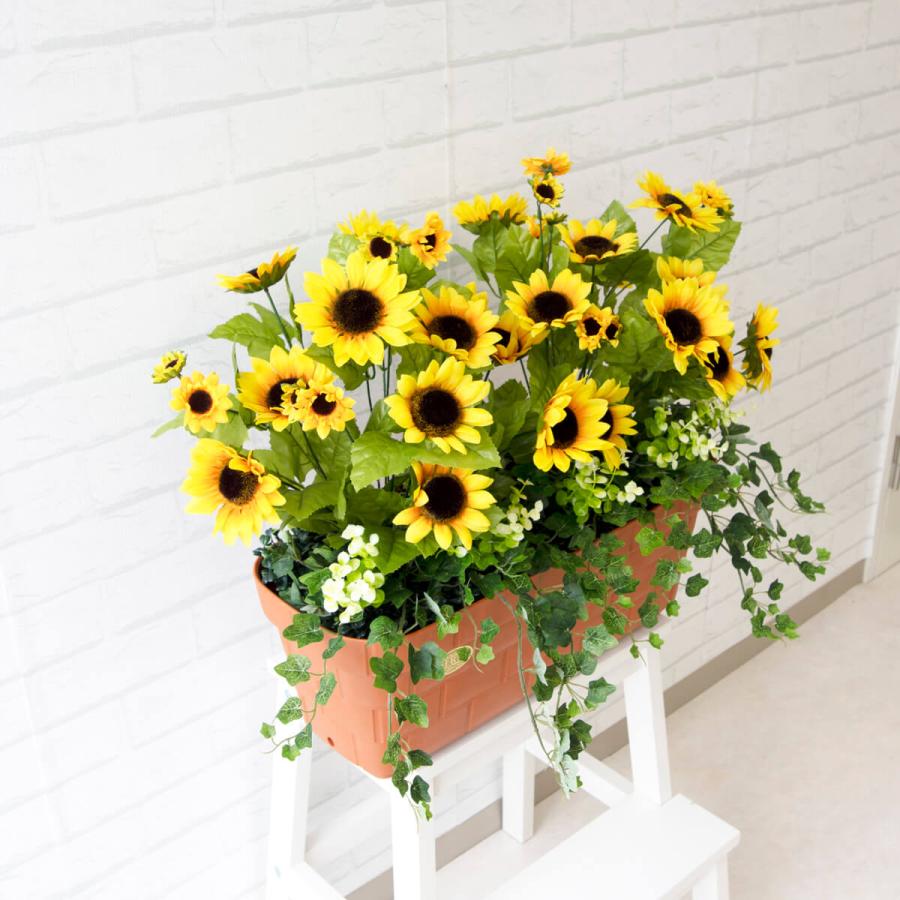 Pf335 造花プランター ひまわり アイビー ユーカリ プランター 造花 ヒマワリ 向日葵 夏装飾 海装飾 店舗装飾 パチンコ店 住宅展示場 工事現場 車販売店 Pf335 0101pp Shop Yahoo 店 通販 Yahoo ショッピング