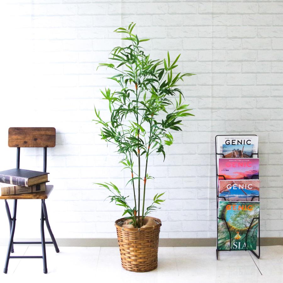 ★立札無料★【すぐ飾れる】 フェイクグリーン 人工観葉植物 バンブーツリー 130cm 鉢付き / 法人・開店祝い 店舗・オフィス装飾の画像