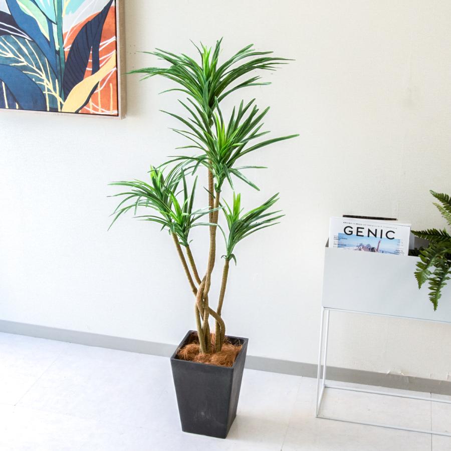 ★立札無料★【すぐ飾れる】 フェイクグリーン 人工観葉植物 ユッカ 125cm 鉢付き / 法人・開店祝い 店舗・オフィス装飾の画像