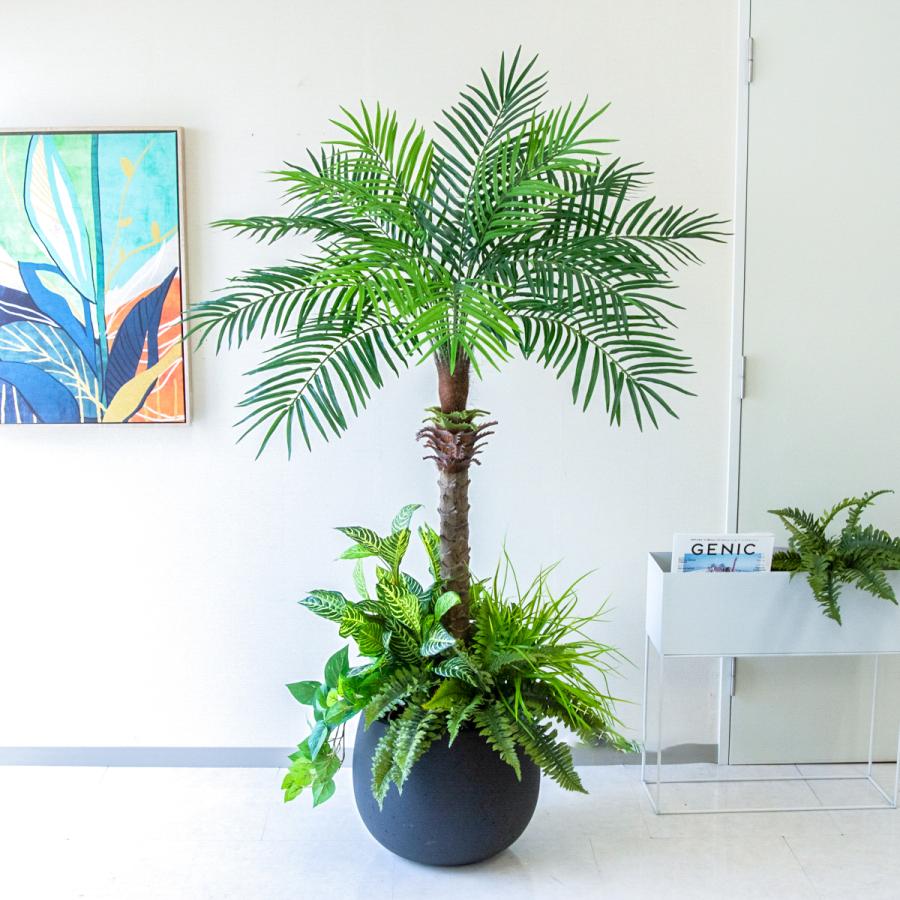 光触媒　人工観葉植物　フェイクグリーン　フェニックス パーム2本立 フェイクグリーン フェニックスパームツリー(ヤシの木) H約165cm