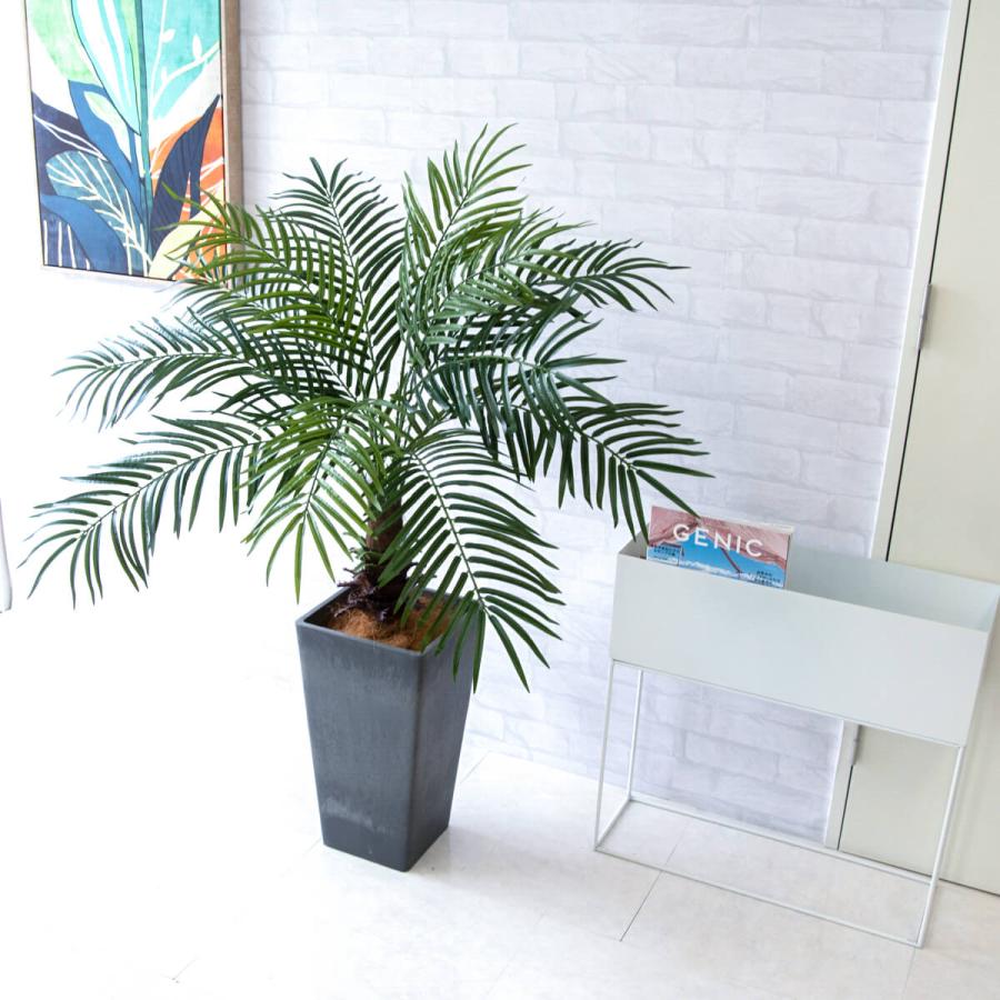 ★立札無料★【すぐ飾れる】 フェイクグリーン 人工観葉植物 フェニックス パームツリー ヤシの木 120cm 鉢付き / 法人・開店祝い 店舗・オフィス装飾の画像