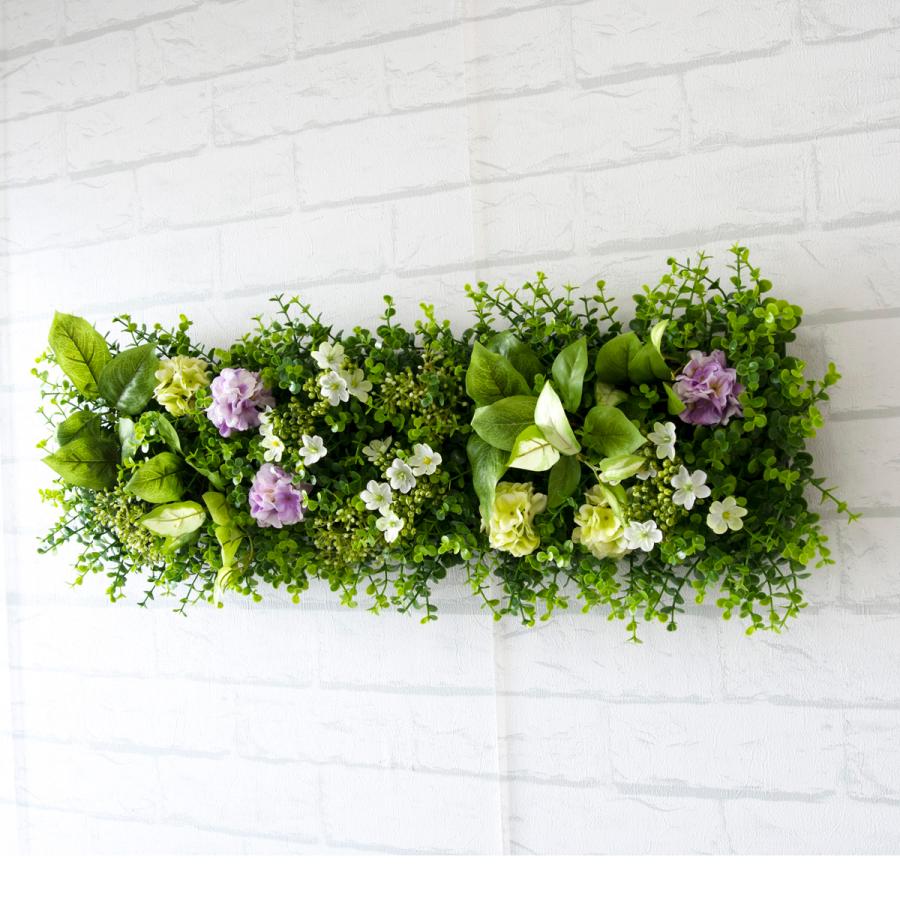 造花壁面緑化ボード【施工業者様向け】60cm&times;15cm 軽量合板ベース / ！ウォール グリーン フェイク /(ユーカリベース&times;デザイン)