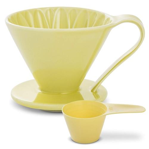 CAFEC 磁器フラワードリッパー CUPS4 Yellow【向日葵】 CFD-4YE 2〜4杯用｜0141coffee