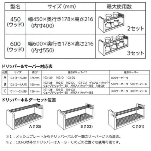 Kalita カリタ ドリップスタンド450 ウッド (2連) : stt450wd  