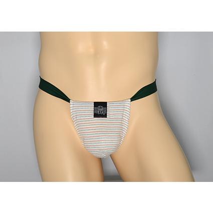 黒猫ニット　ボーダー101　細薄茶緑　男性用下着　サポーターパンツ | 