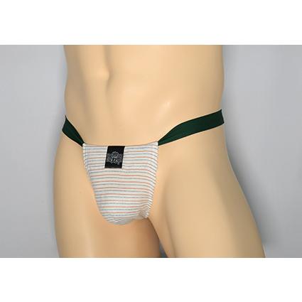 黒猫ニット　ボーダー101　細薄茶緑　男性用下着　サポーターパンツ |  | 01