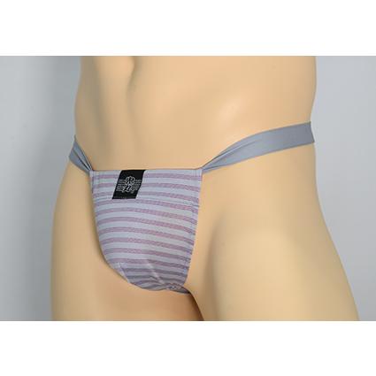 黒猫ニット　ボーダー111　グレー紫　男性用下着　サポーターパンツ |  | 01