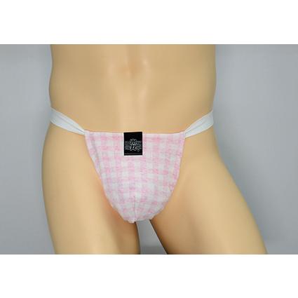 黒猫ニット　ギンガム　ピンク　男性用下着　サポーターパンツ | 