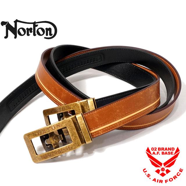 ノートン 2025 メンズ ホールレス バックル ベルト PU チェッカーフラッグ柄 253N8101 Norton 【新品】25FW 同色加工 穴無しベルト ビッグバックル ロゴ SEP1 ノートン 2025 メンズ ホールレス バックル ベルト PU チェッカー