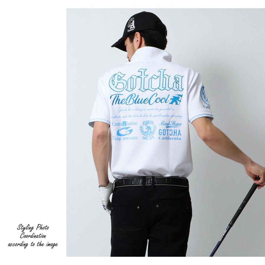 GOTCHA GOLF ガッチャゴルフ ボタニカルネオン柄 ロゴ刺繍 半袖
