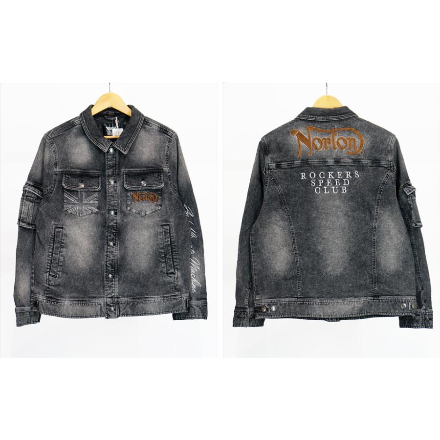 ノートン（NORTON） エンブレム刺繍 ストレッチデニムジャケット G