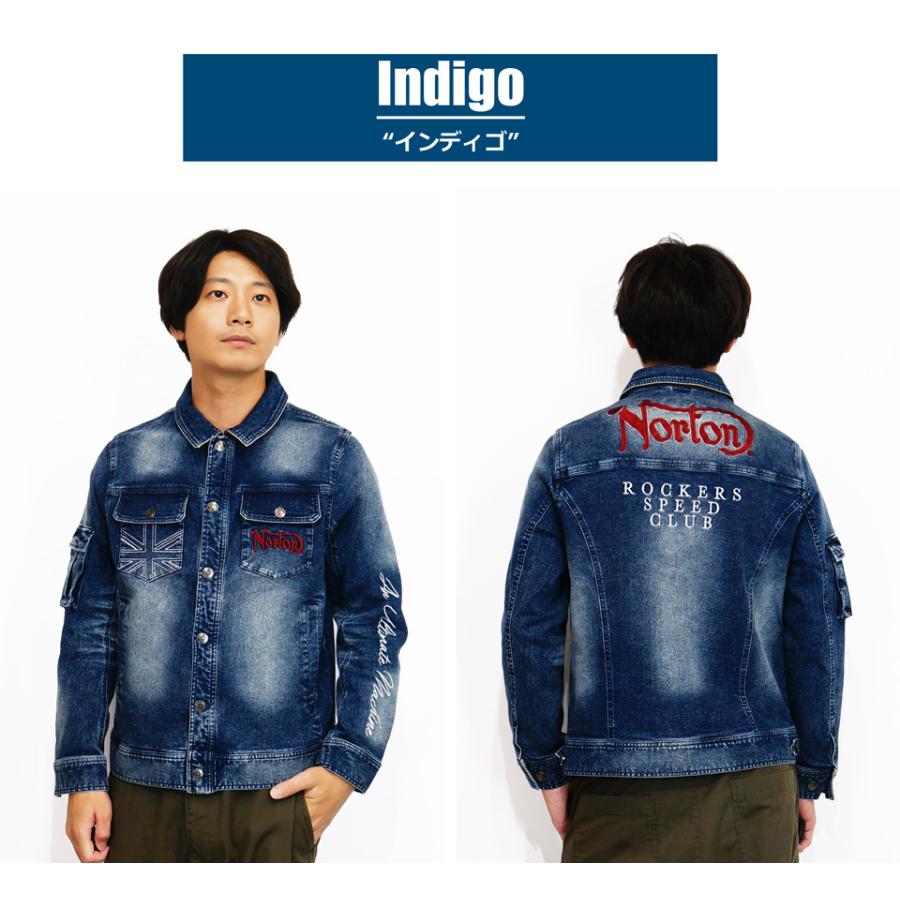 ノートン（NORTON） エンブレム刺繍 ストレッチデニムジャケット G