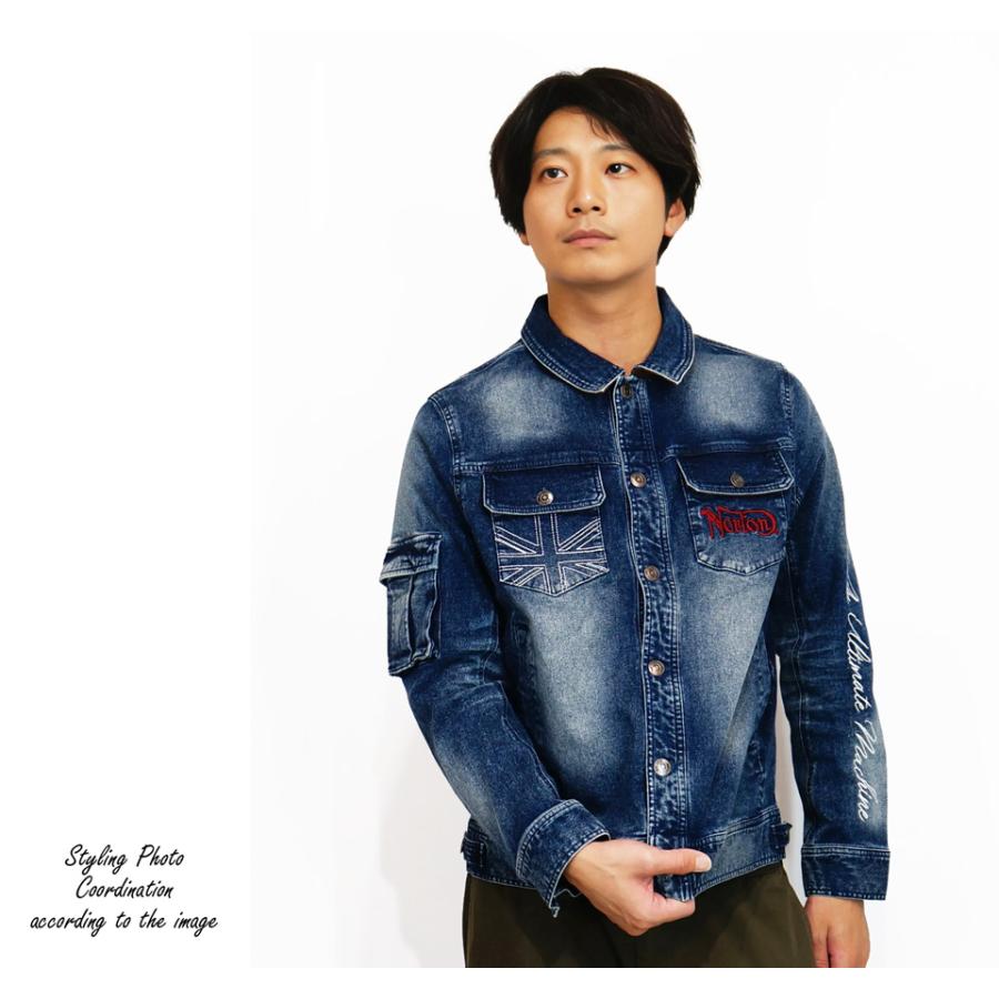 ノートンストレッチデニムジャケット 253N1601 インディゴ XXL バイク ノートン（NORTON） 服 アパレル 253N1601 ストレッチ デニム