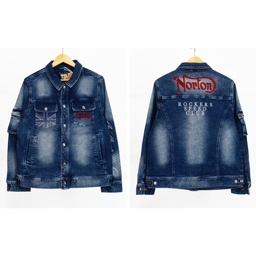 ノートン（NORTON） エンブレム刺繍 ストレッチデニムジャケット G