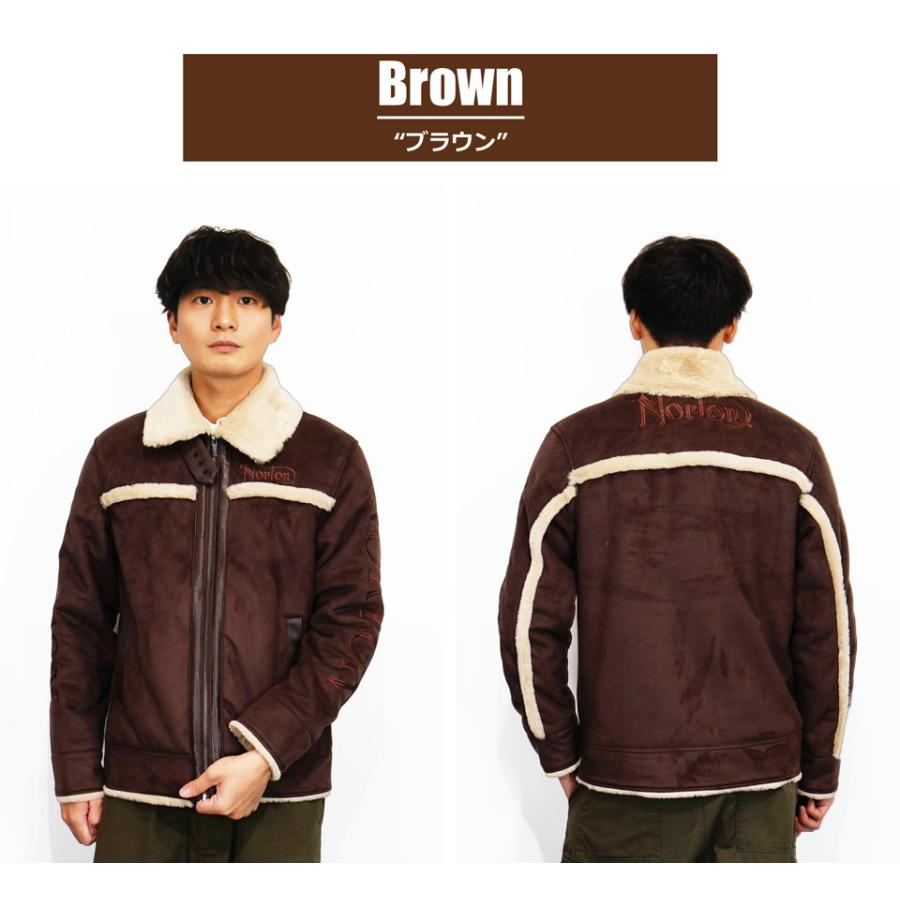 ノートン（NORTON） ロゴ刺繍 フェイク ムートンジャケット アウター