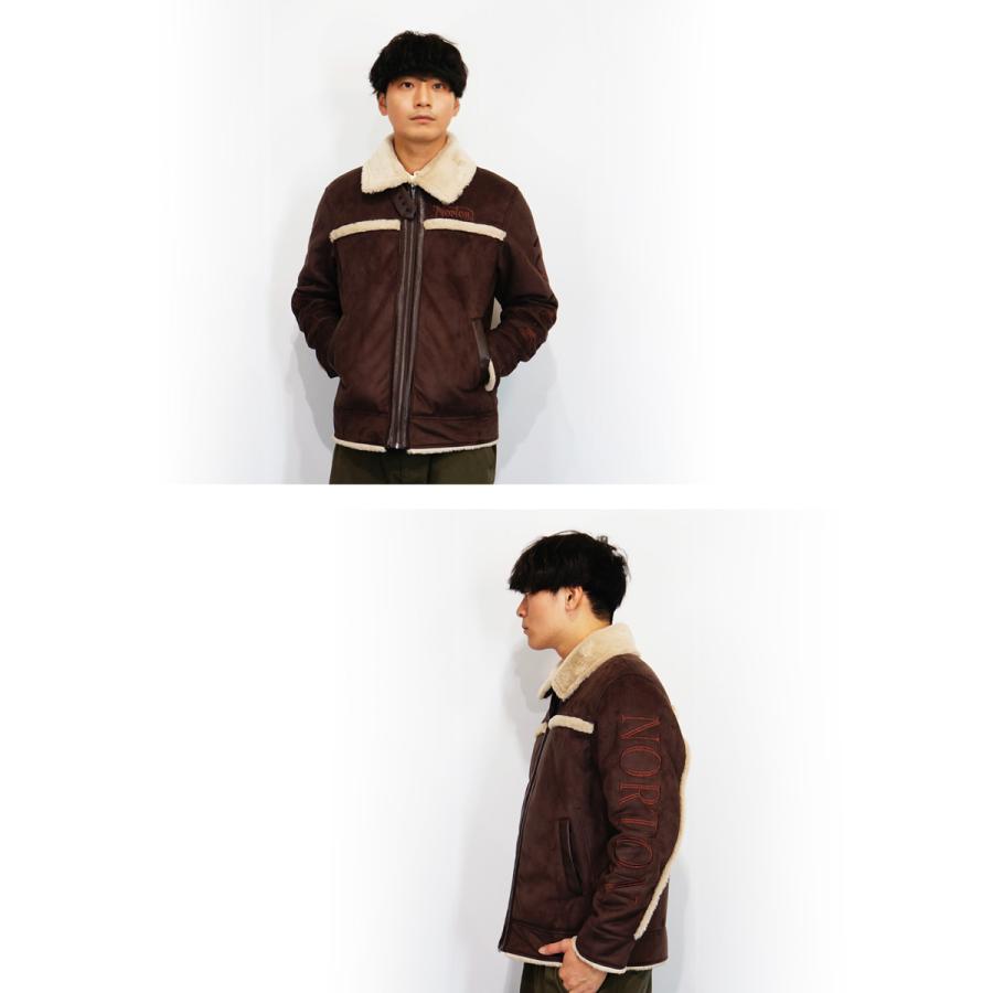 ノートン（NORTON） ロゴ刺繍 フェイク ムートンジャケット アウター