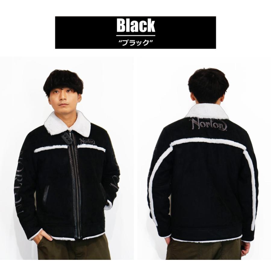 ノートン（NORTON） ロゴ刺繍 フェイク ムートンジャケット アウター