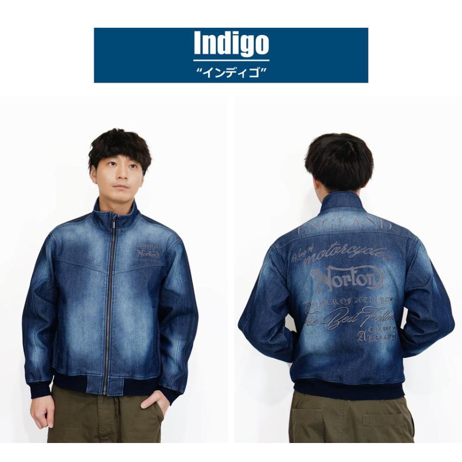 【極美品】Norton フードライナー 中綿デニムベスト 刺繍ロゴ デカロゴ ノートン（NORTON） 服 デニム ジーンズ 252N1805B ストレッチ