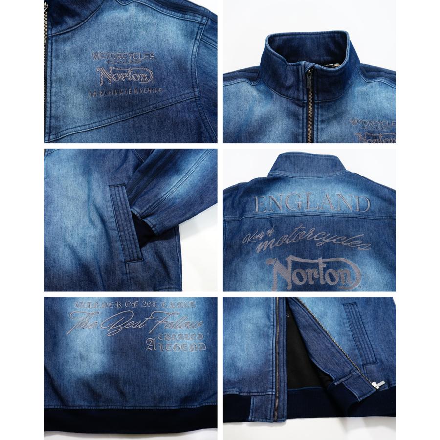 ノートン（NORTON） 防風 ロゴ刺繍 ストレッチ デニムジャケット