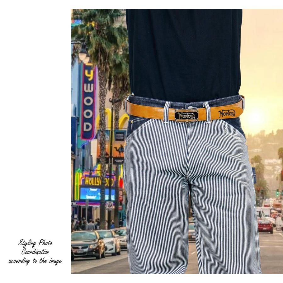 ノートン 2026 メンズ ホールレス バックル ベルト 刺繍 261N8100 Norton 【新品】26SS PU 穴無しベルト ロゴ 無地 シンプル DEC1 ノートン（NORTON） ロゴ刺繍 スクエアバックル ホールレス PUレザー