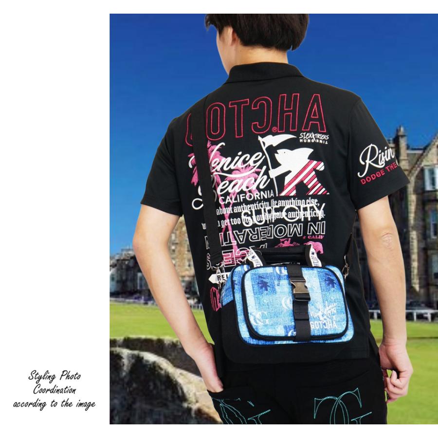 ガッチャゴルフ 撥水 2way ロゴ刺繍 デニム総柄 スクエア型 ラウンドポーチ トートバッグ ユニセックス 新作2026年モデル GOTCHA GOLF 262gg8500の画像