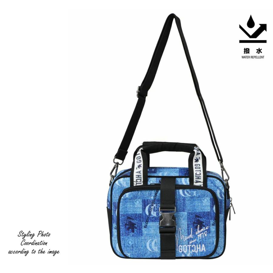 ガッチャゴルフ 撥水 2way ロゴ刺繍 デニム総柄 スクエア型 ラウンドポーチ トートバッグ ユニセックス 新作2026年モデル GOTCHA GOLF 262gg8500の画像