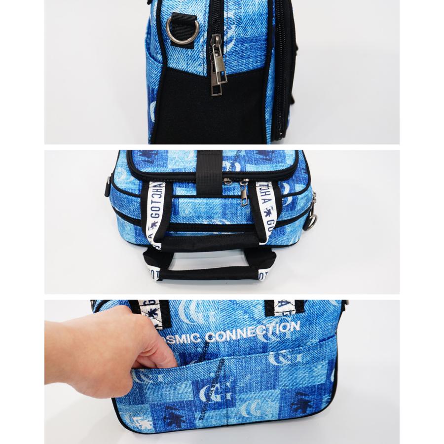 ガッチャゴルフ 撥水 2way ロゴ刺繍 デニム総柄 スクエア型 ラウンドポーチ トートバッグ ユニセックス 新作2026年モデル GOTCHA GOLF 262gg8500の画像