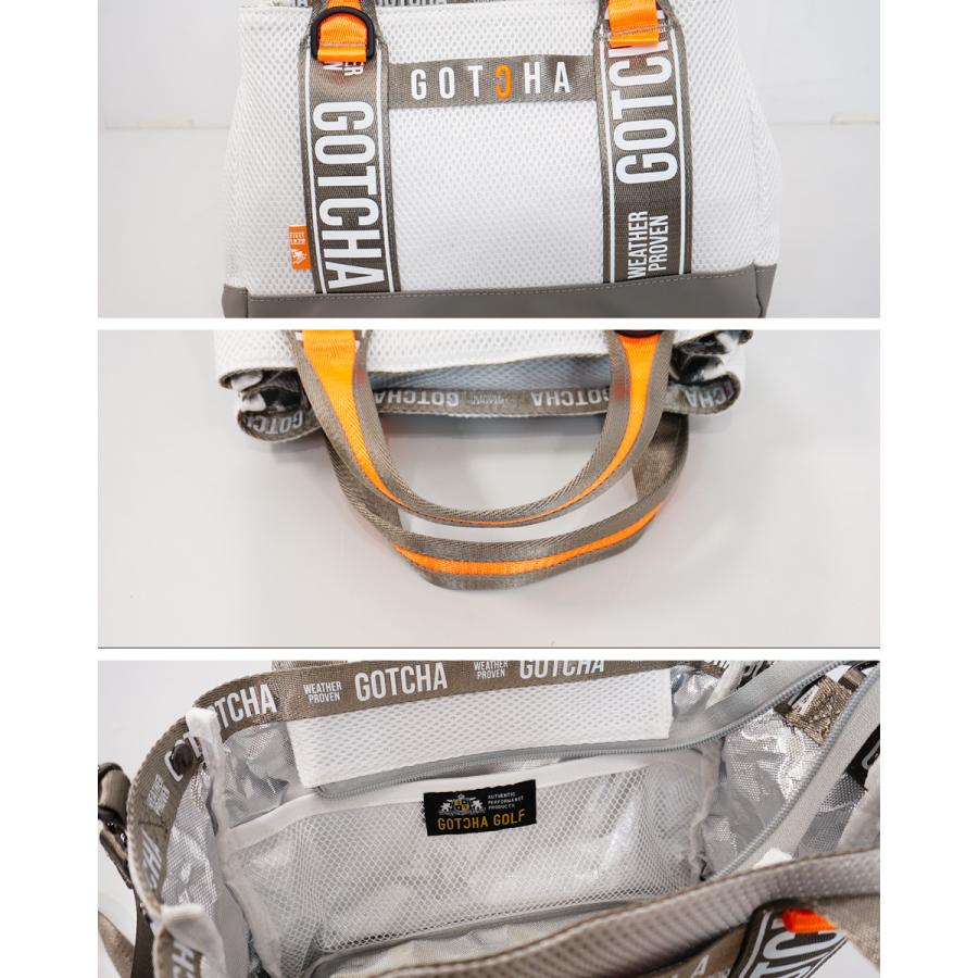 ガッチャゴルフ ゴルフ メッシュラウンドポーチ 262gg8501 白 GOTCHA GOLF ガッチャゴルフ 保冷 2way ロゴ刺繍 スポンジメッシュ