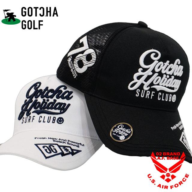 GOTCHA GOLF ガッチャゴルフ マーカー付き 3Dロゴ刺繍 メッシュ