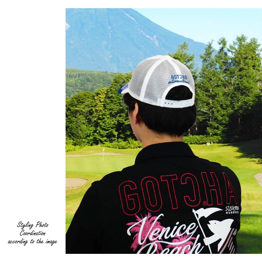 GOTCHA GOLF ガッチャゴルフ 2トーンカラー切替 3Dロゴ刺繍 メッシュ
