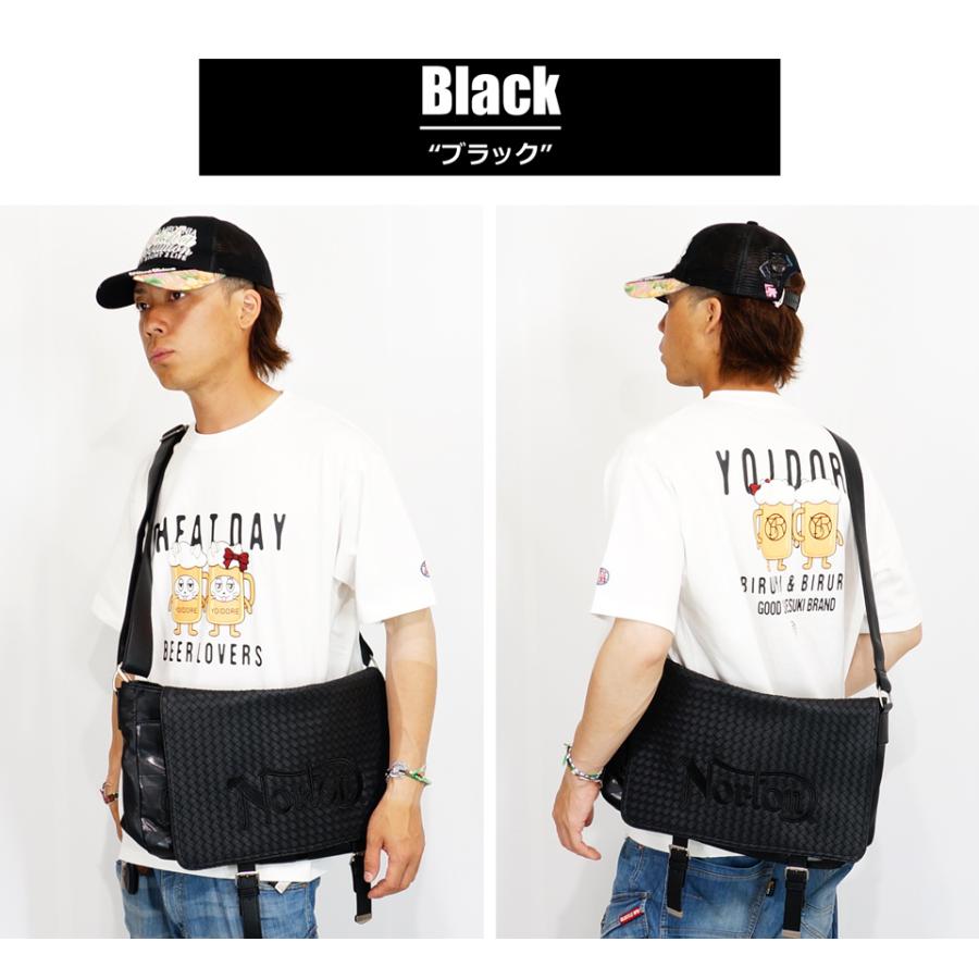 ノートン（NORTON） ロゴ刺繍 編み込み スクエア型 PUレザー