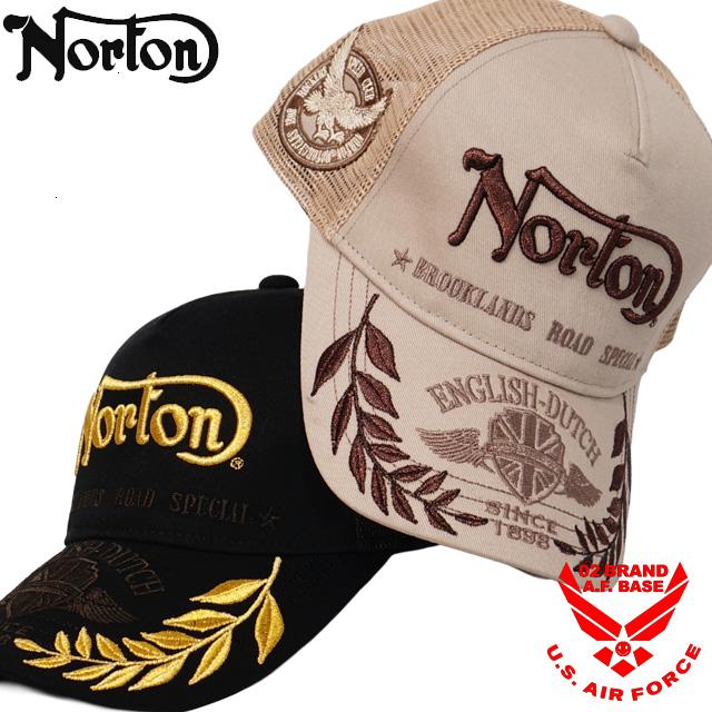 ノートン（NORTON） 月桂樹 3DMAXロゴ刺繍 メッシュキャップ 帽子