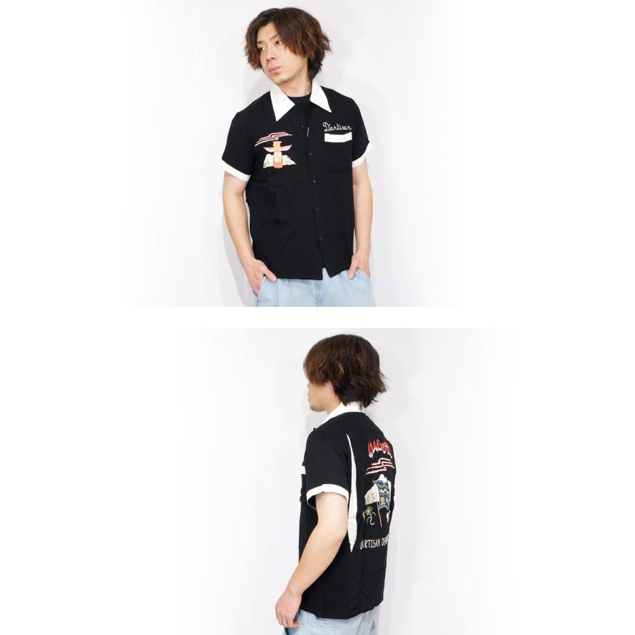 スタジオダルチザン ALABUTA刺繍 ボーリングシャツ メンズ 新作2024年モデル STUDIO D'ARTISAN 5710｜02brand｜04