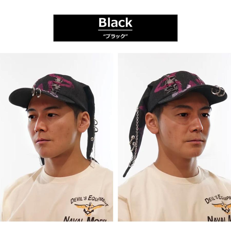 サイコネーション ウサ耳 グラフィティー ダメージ デニムキャップ