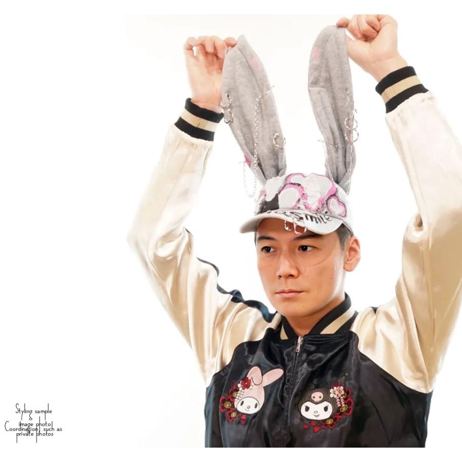 サイコネーション ウサ耳 グラフィティー ダメージ デニムキャップ