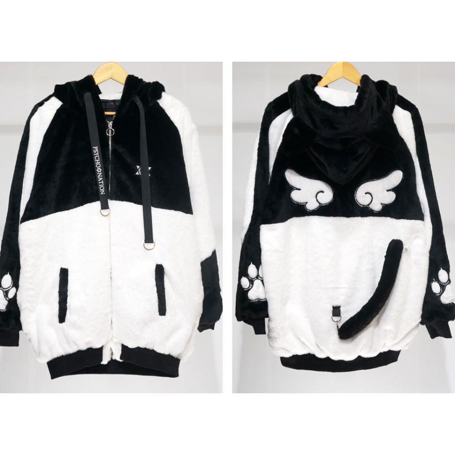 サイコネーション 猫耳天使 しっぽ付き ファーブルゾンジャケット