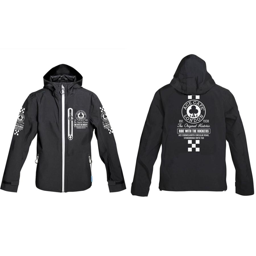 エースカフェロンドン パドックジャケット ウォータープルーフ パドックジャケット（ブラック/ホワイト