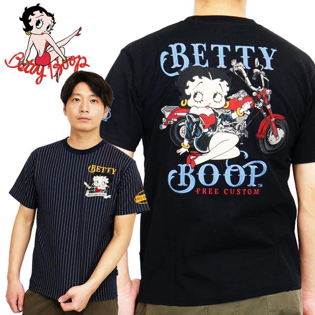 BETTY BOOP（ベティ ブープ） バイカーズベティー刺繍 半袖Tシャツ