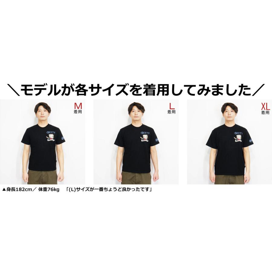 BETTY BOOP（ベティ ブープ） バイカーズベティー刺繍 半袖Tシャツ