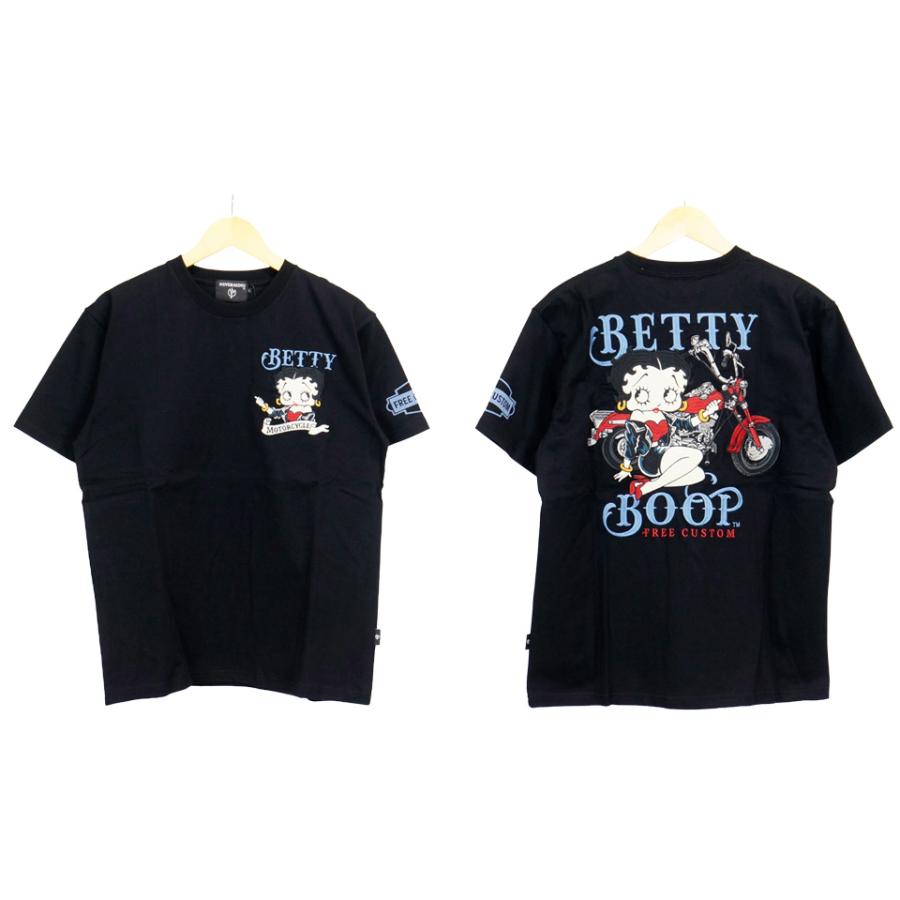 BETTY BOOP（ベティ ブープ） バイカーズベティー刺繍 半袖Tシャツ
