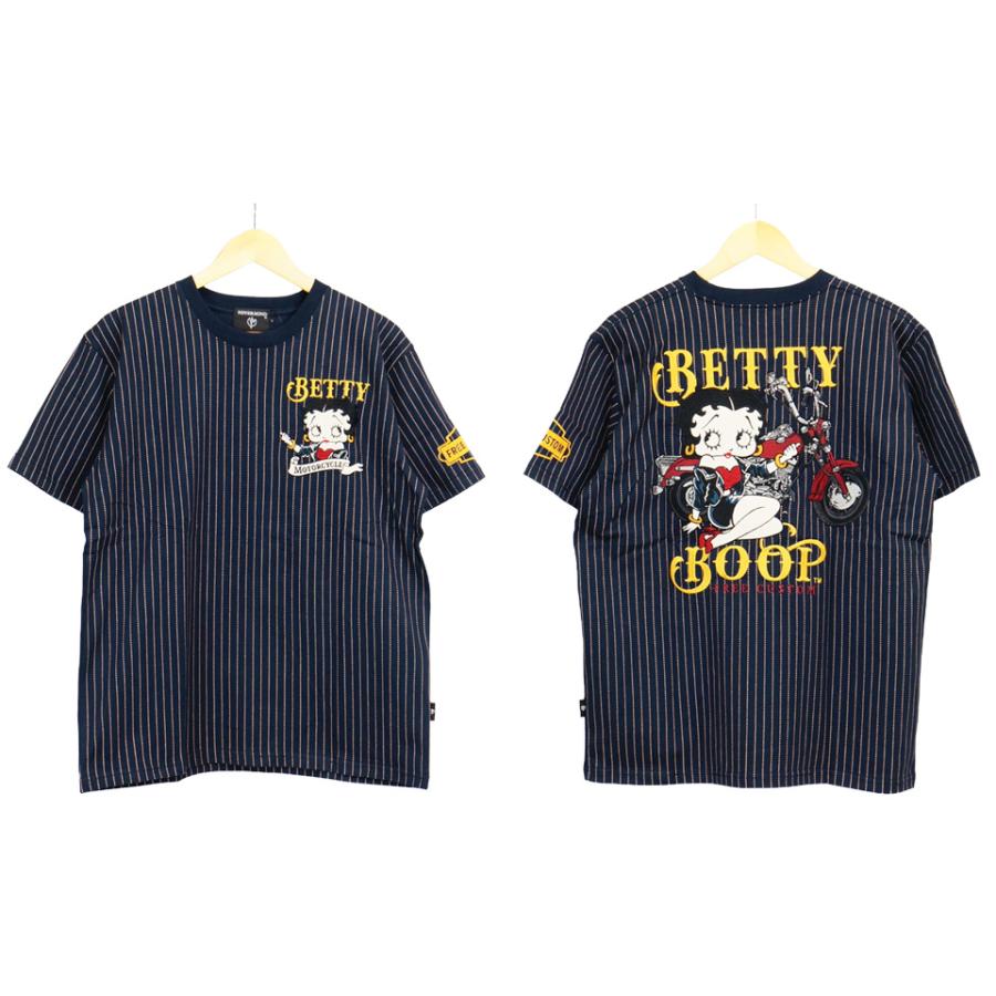BETTY BOOP（ベティ ブープ） バイカーズベティー刺繍 半袖Tシャツ