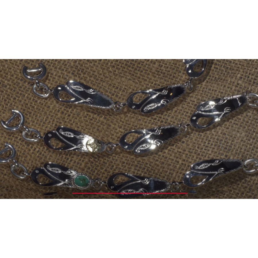 ポイント2倍!!ファーストアローズ ターコイズ付Eagle Face Lサイズ フックチェーンブレスレット FIRST ARROWS br-373の画像