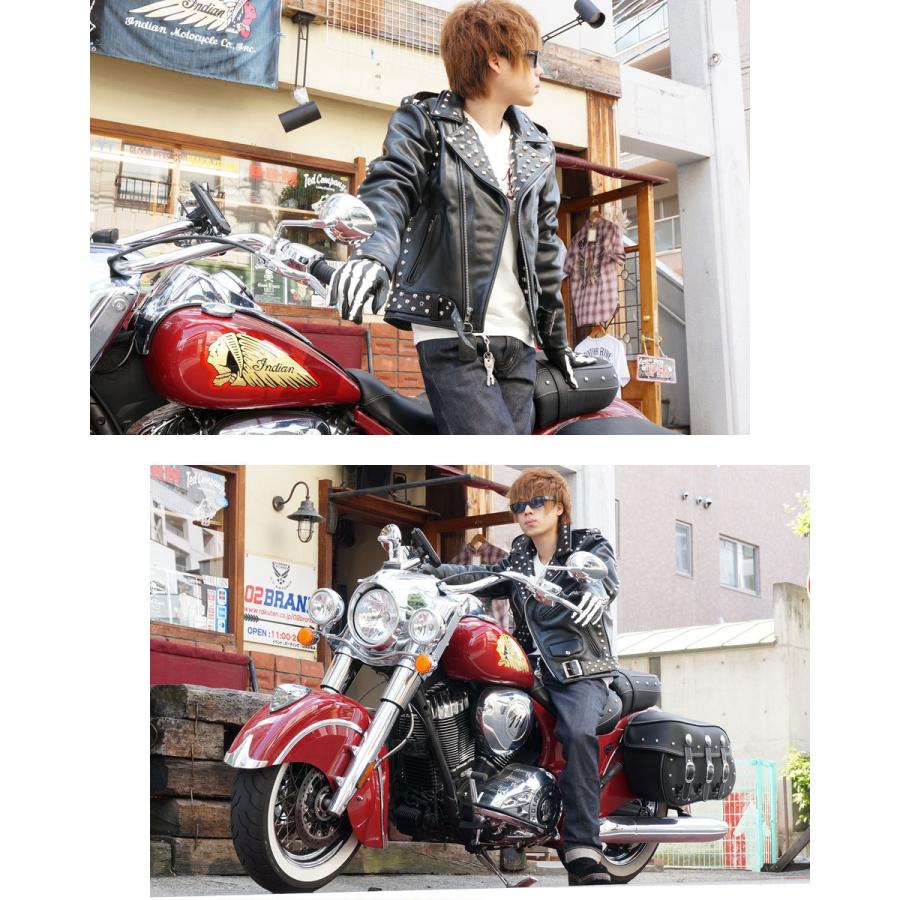 VANSON バンソン スタッズ レザー ダブルライダースジャケット
