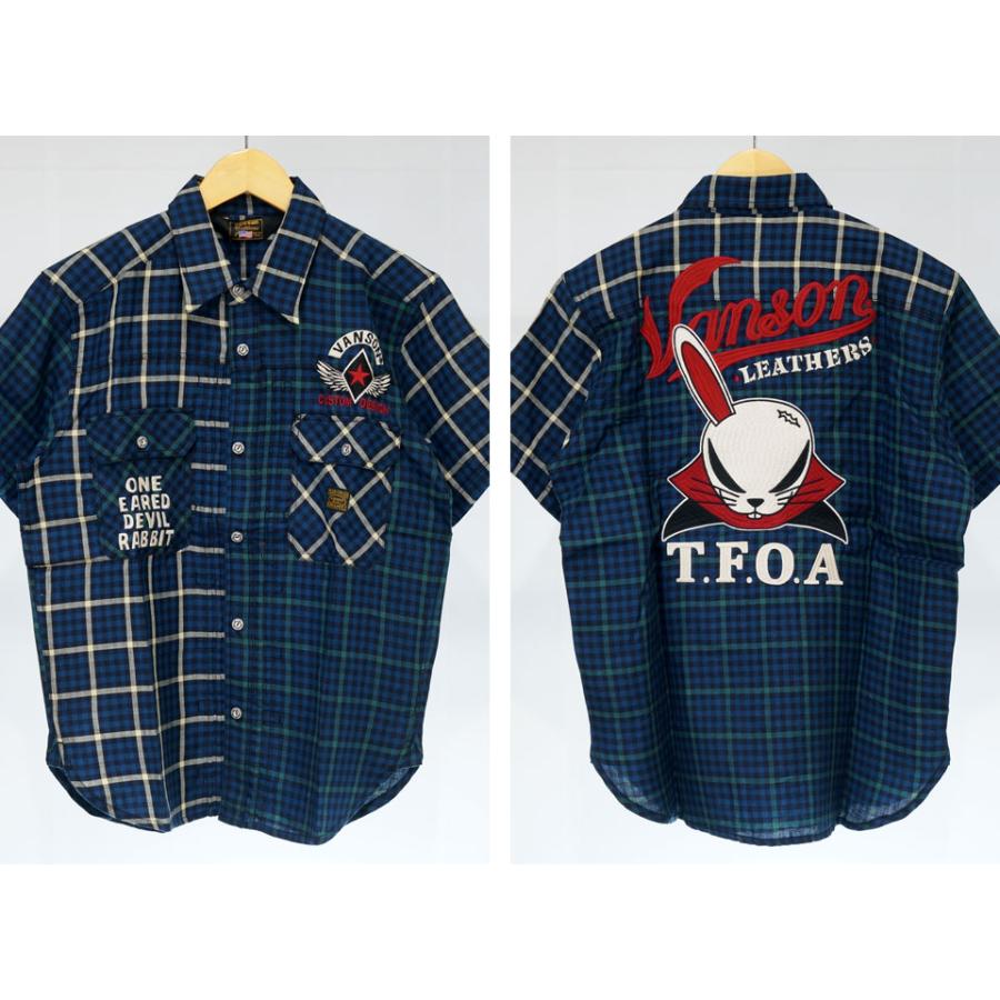 トップス ＊VANSON×T.F.O.A デスラビ 刺繍 開襟 シャツ L