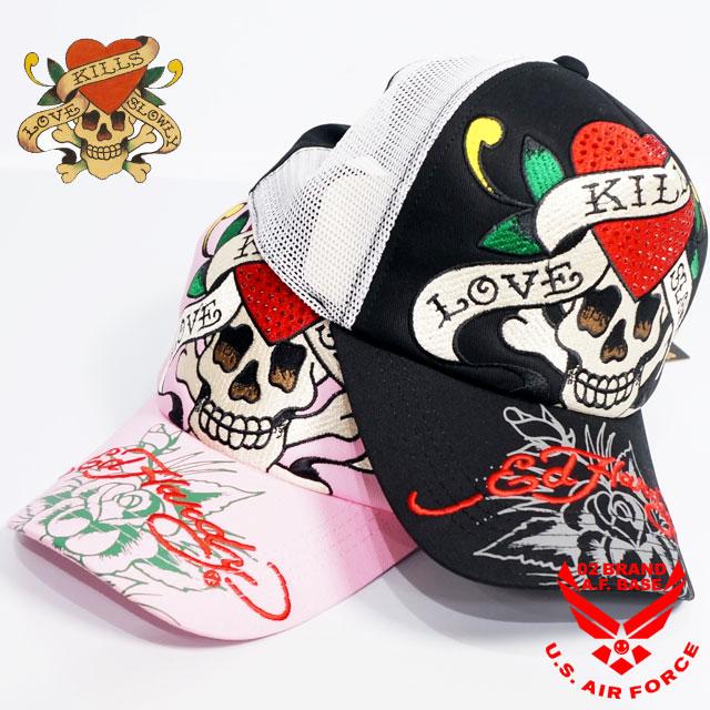 Ed Hardy エド・ハーディー ハートスカル刺繍 ラインスストーン Ed Hardy エド・ハーディー ハートスカル刺繍 ラインスストーン