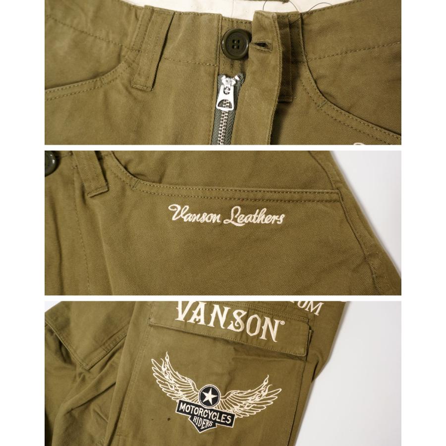 VANSON（バンソン） フライングスター刺繍 ツイル カーゴパンツ メンズ