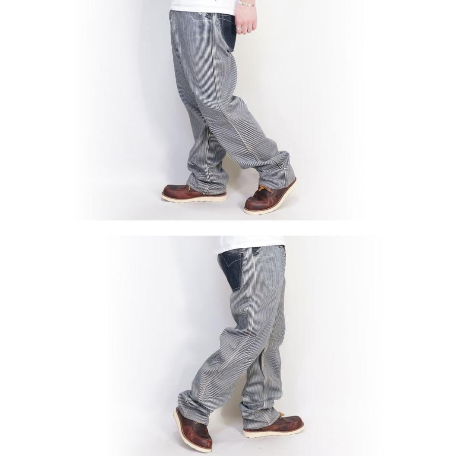 VANSON（バンソン） ヨークベルト付き デニム＆ダック ワークパンツ
