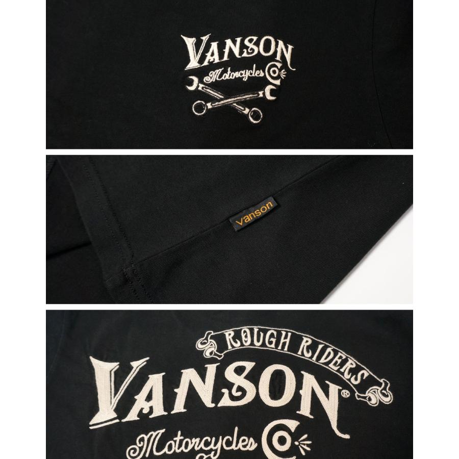 バンソン エンブレムロゴ 刺繍 長袖Tシャツ ロンTee メンズ 新作2023-2024年モデル VANSON nvlt-2314｜02brand｜08