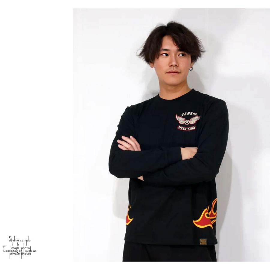 VANSON（バンソン） フライングスター 刺繍 長袖Tシャツ ロンTee