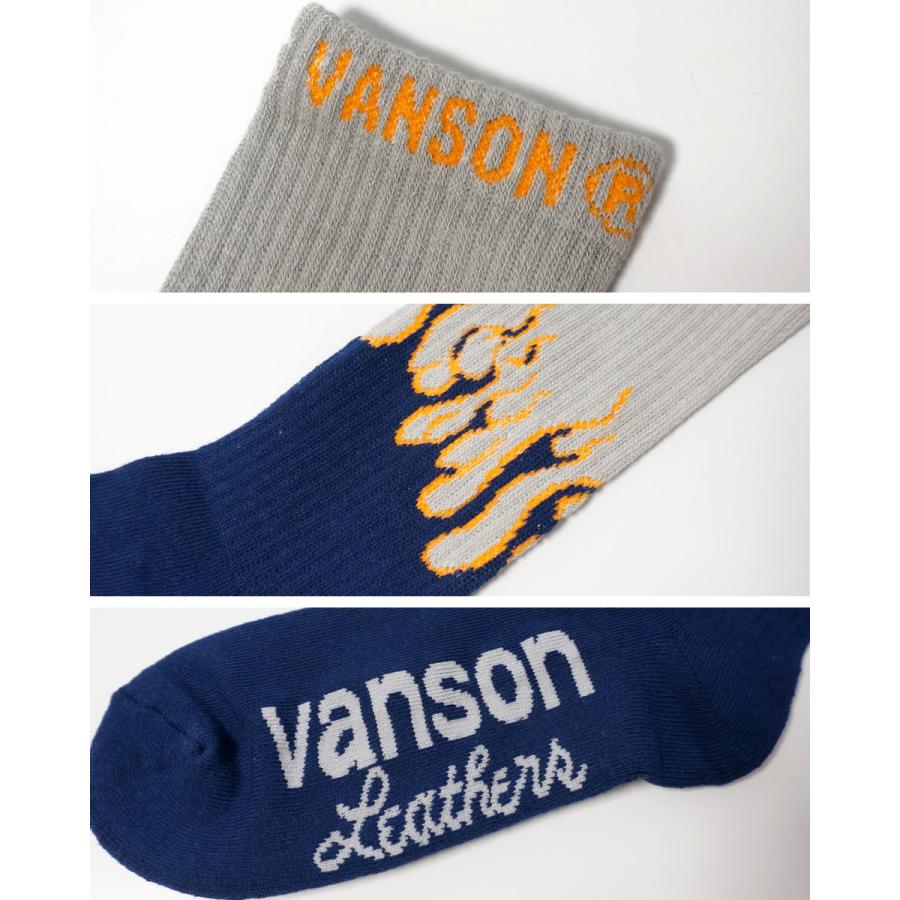 バンソン ファイアーパターン クルーソックス 靴下 メンズ 2024年新作モデル VANSON nvsc-2401a｜02brand｜10